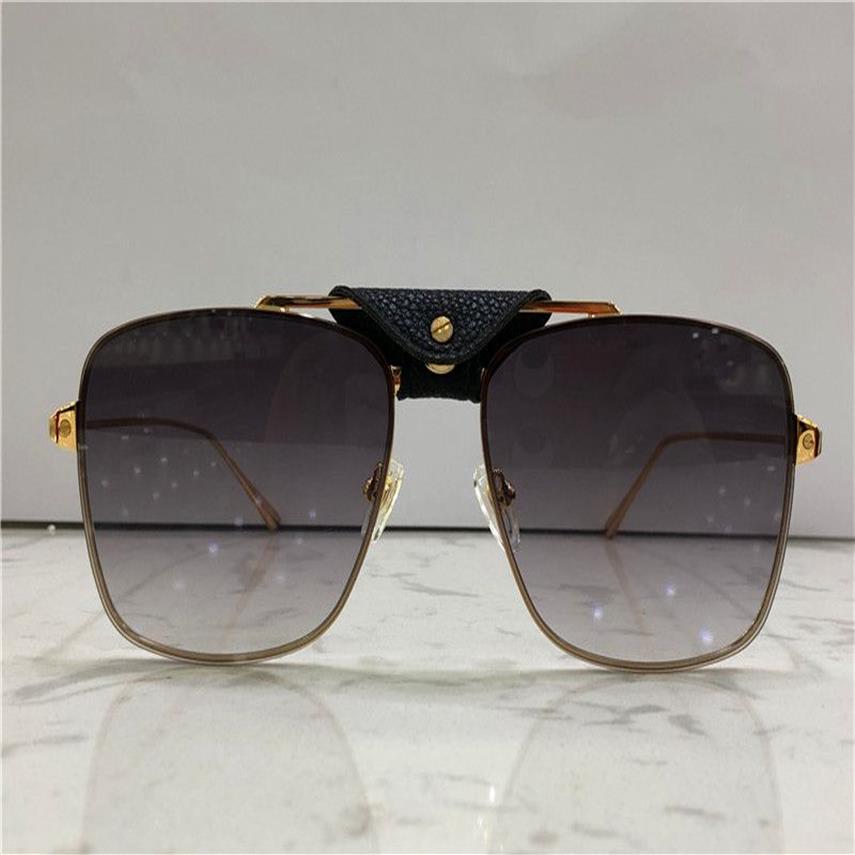 Óculos de sol de design de moda 0198 armação de metal quadrada com couro retro avant-garde estilo pop simples qualidade superior eyewear242g