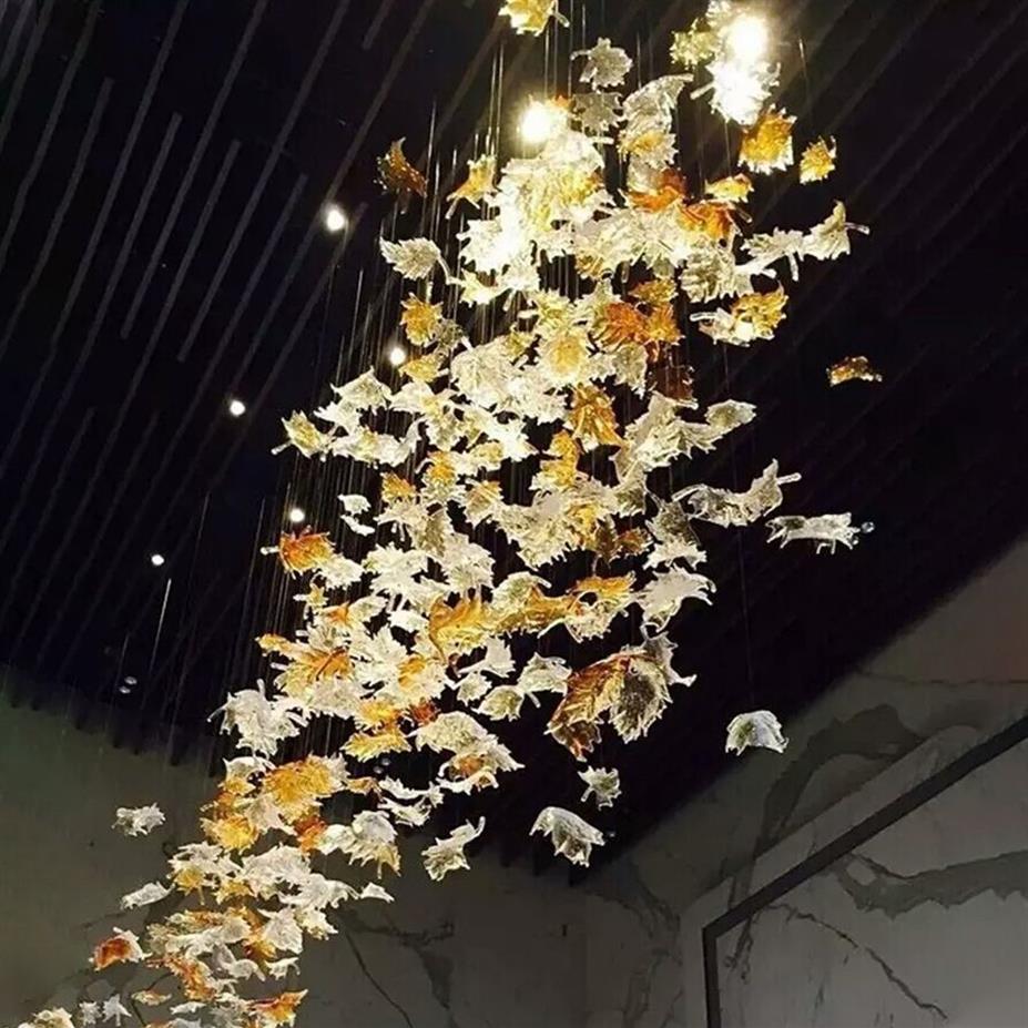 Подвесные светильники из муранского стекла, кленовый лист, Италия, дизайнерская люстра el Project, подвесные светильники для художественного оформления Ambe256z