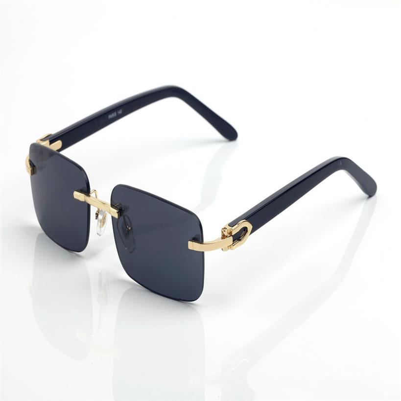 marka designerka kamicantów słownictwa przeciwsłonecznego męskie szklanki rogu Buffalo Rogu okulary mężczyzna i kobieta bez krawędzi czarny sport złoto metalowy bla3373