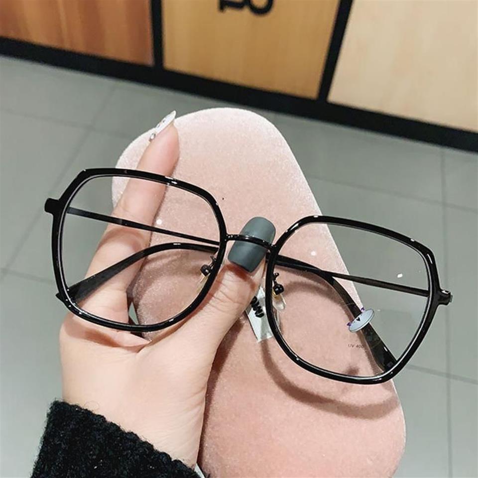 Brand Beige White Green Round Transparent Glasses Frame Computer Anti Blue Light Vintage Korean Women's Eyeglasses Fashion SU255A