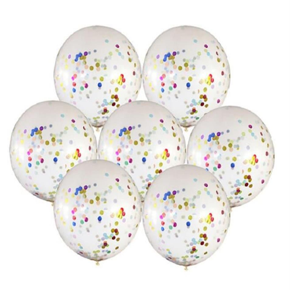 36 Inch Latex Balloons Giant Confetti Balloon Big Clear Inflatable Wedding Mariage Happy Brithday Party Decoration Favor2929