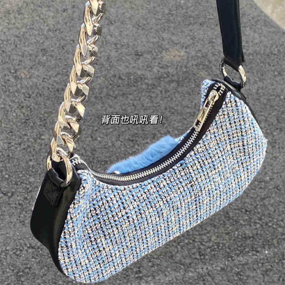 Shopping Bag Haex Mode Straat Bolso Mujer Harajuku Patchwork Pluche Vrouwen Ta 2022 Trend Vintage Rit Kettingen Esthetische Sac A 336S