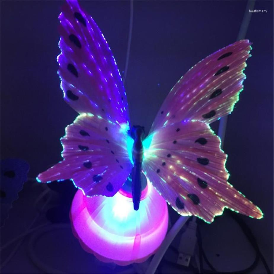 أضواء ليلية مضيئة رومانسية LED LED Butterfly على شكل مكتب مصباح منزلي عطلة غرفة نوم هدية لنا الاتحاد الأوروبي بوند 314J