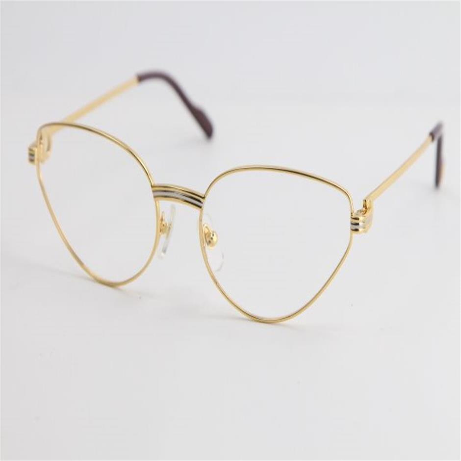 Gafas ópticas doradas de alta calidad para hombre, gafas cuadradas grandes, gafas de diseño clásico para mujer con box321O