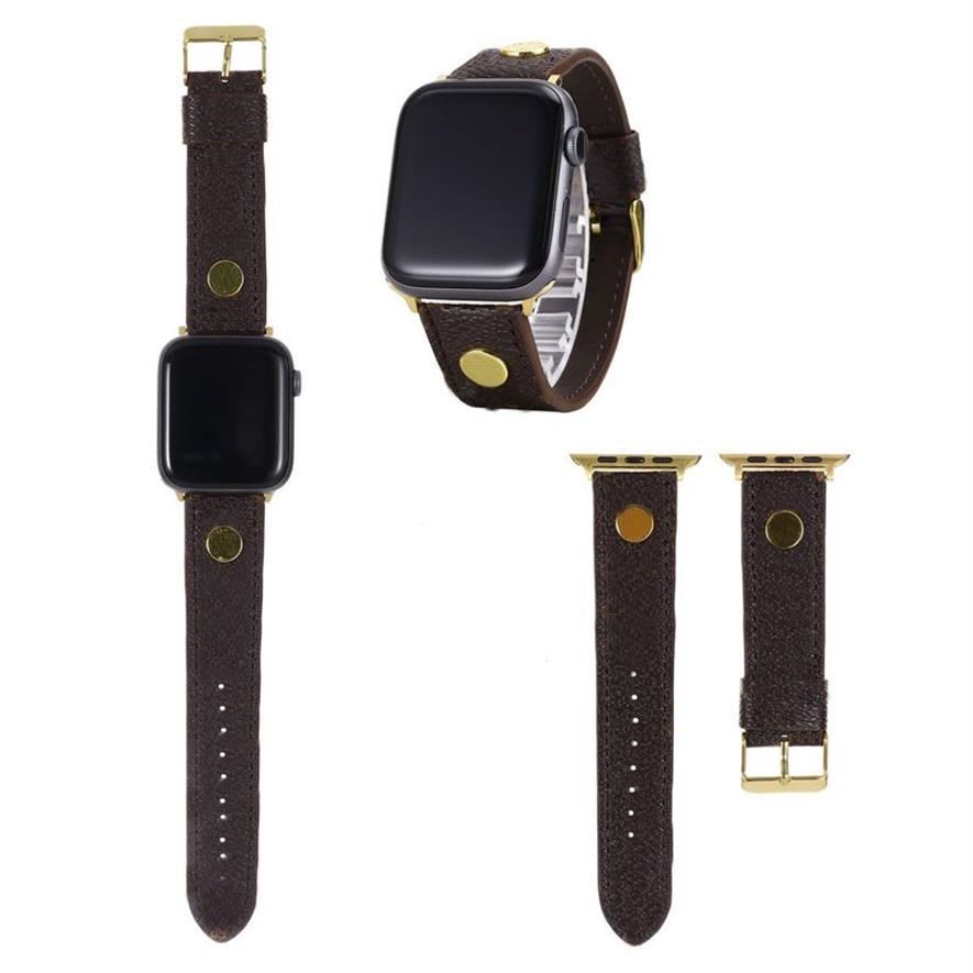 Strap Band Bantları Moda Bilek Bandı İzle Bandı Tasarımcısı Top Watch Bantlar Deri Bilezik Baskı Şeritleri 42mm 40mm 44mm Iwatch SE2668