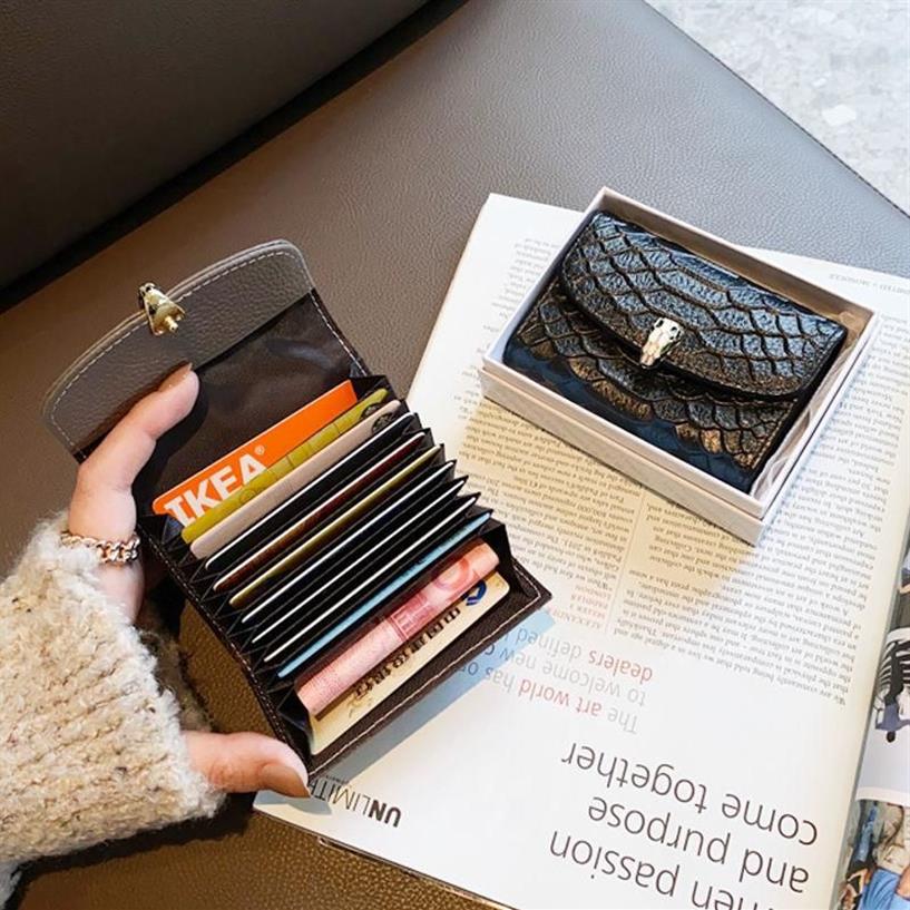 Brieftaschen Kartenbeutel Brieftasche integriert multifunktional kompakte Multi-Slot-Exquisites hochwertiger Leder2129