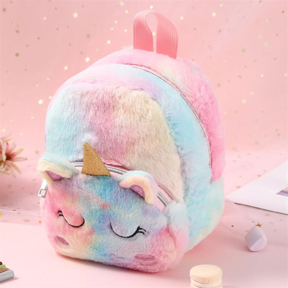 Yumuşak Peluş Okul Mochila Unicorn Sırt Çantası Sevimli Çocuk Oyuncak Toys Bag 3D Karikatür Hayvan Okul Çantası Öğrenci Çocuk Omuz Sırt Çantaları2777