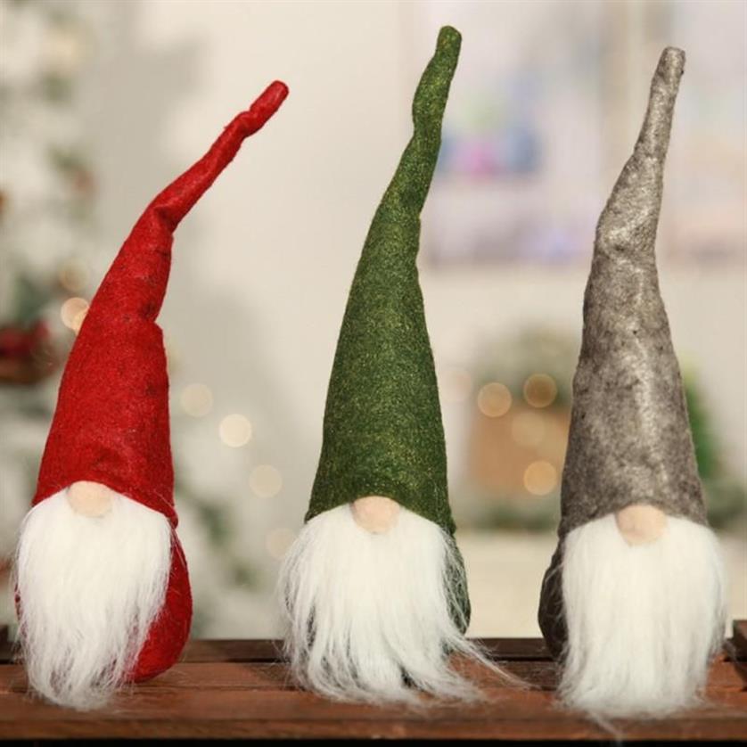 Poupée de père noël Christman, Gnome scandinave, en peluche, cadeau d'anniversaire, ornements de fête de noël à domicile, décoration de Table de vacances 211i