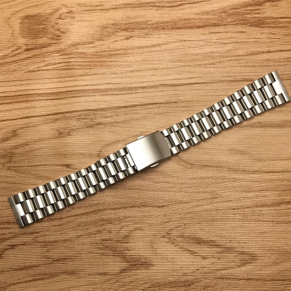 JAWODER Watchband 16 18 20 22mm Pure Solid Stainless Steel Polishing Brushed Watch Band Strap Deployment Buckle Bracelets226b