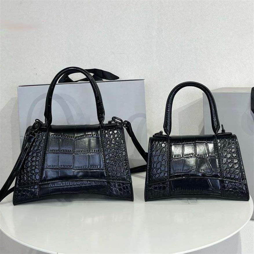 2021 Designer Tags Leather Hourglass Bag Dames Crossbody Tote -maat 23 cm 19cm Handbag239T