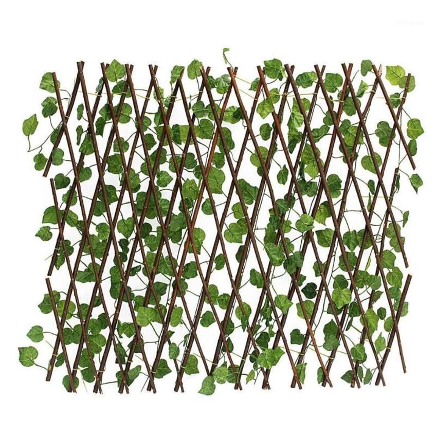 70CM Plantes Artificielles Décor Extension Jardin Cour Feuille de Lierre Artificielle Clôture Fausses Feuilles Branche Filet Vert pour Mur de Maison Jardin1317z