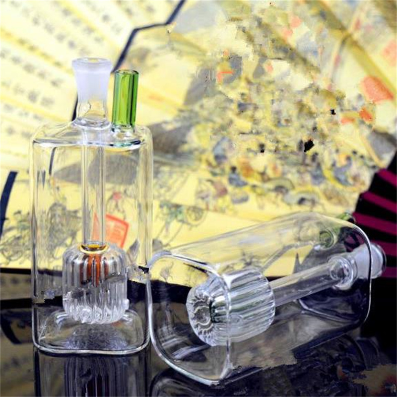 Glass Pipes Oil Burner Glass Water Pipes Oil Smoking Hookahs Mini square filtered hookah