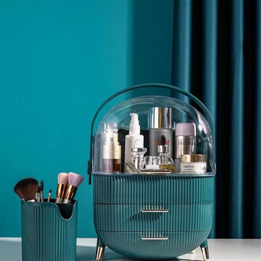 Makeup Makeup Jewelry Storage Portable Lipstick Holder Box Desktop Storage Dammtät arrangör Fashion Cosmetic Brush Y1113 Drawer280J