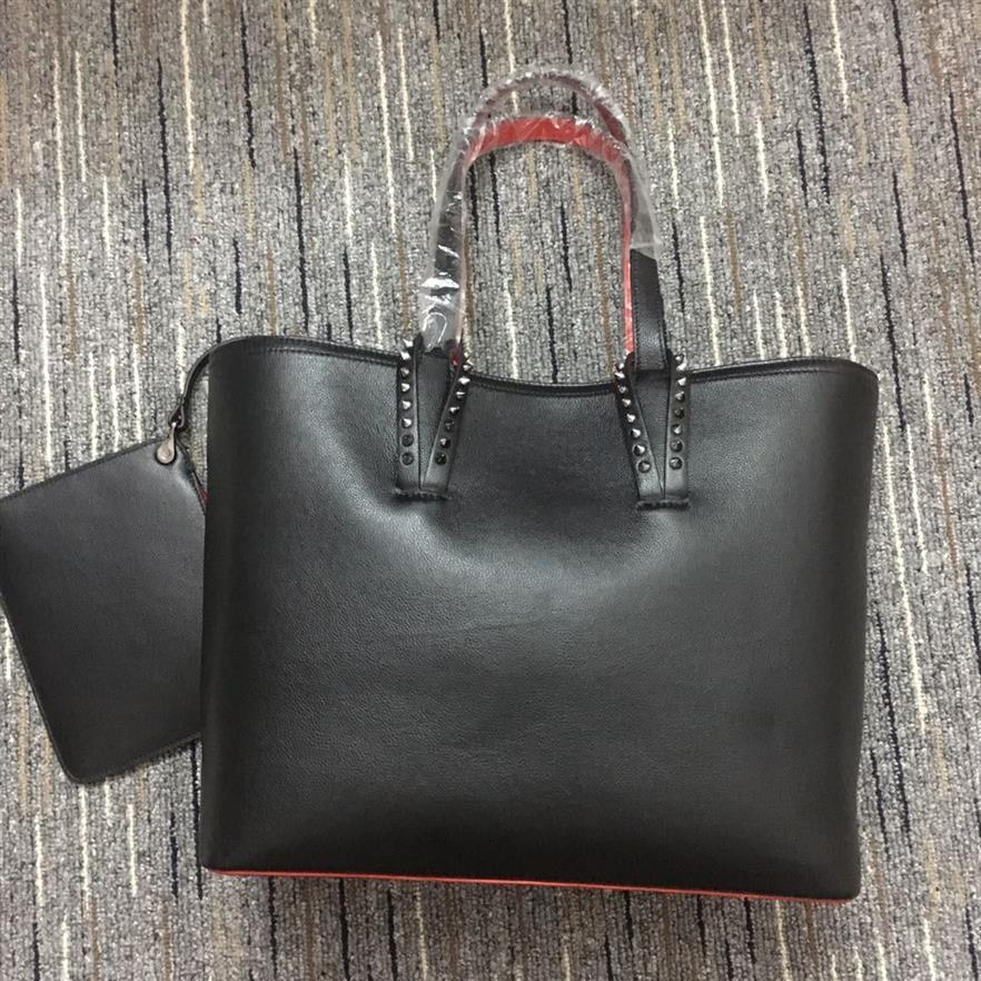 Women Shopping Bags With Small wallet Red color Bottom designer handbags totes composite handbag genuine leather purse Big shoulde245O