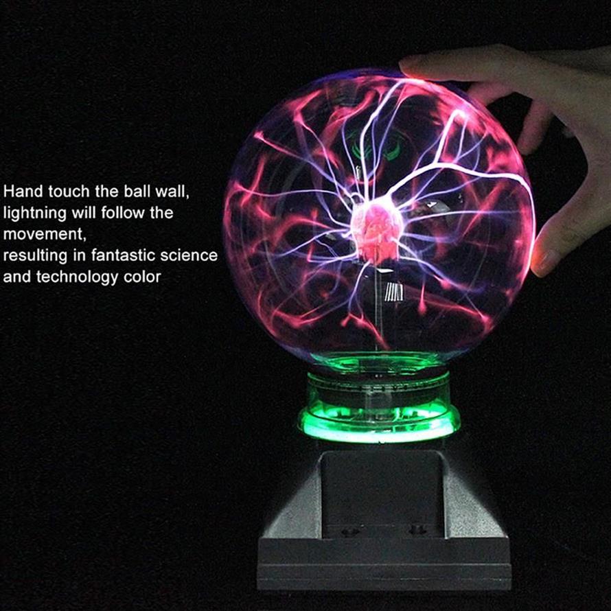 Novedad, bola de Plasma mágica de cristal, luces de mesa en pulgadas, luz nocturna esférica, regalo para niños, lámpara nocturna de Plasma mágica de Navidad, 2021246V