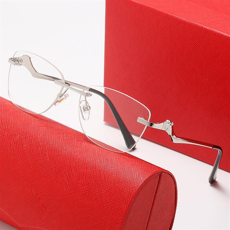 Designer solglasögon ramar mode solglasögon kvinnor mens oregelbundna silver metall ram optiska recept glasögon glasögon varumärke GLA307L