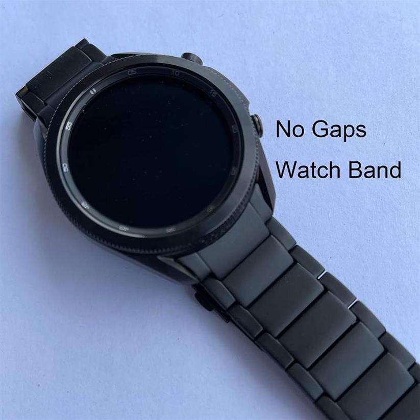 Horlogebanden GORPIN Voor Galaxy 4 Classic 46mm 44mm 40mm Bands Geen Hiaten 20mm Titanium metalen Band Smartwatch Black2544