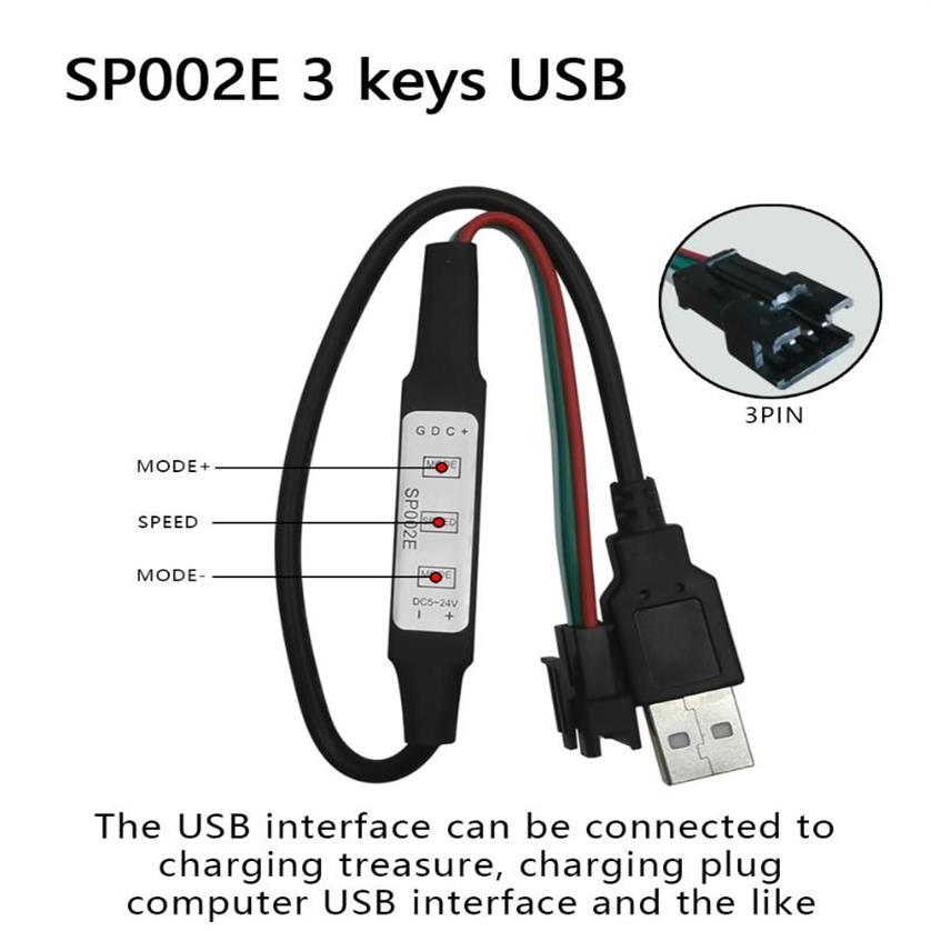 Полоски USB RGB WS2812B Светодиодные ленты с адресной пиксельной лентой и контроллером для телевизора Задняя часть светильника под шкафом 5 В постоянного тока 1 м 2 м 3 м 4 м 5 м 336 В