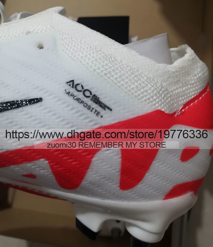 Wysyłaj z torbą jakość piłki nożnej piłki nożnej Zoom Vapores 15 Elite SG Metal Spikes Knit Buty ACC do męskiej Mbappe Cr7 Ronaldo Soft Skórzowe Lithe