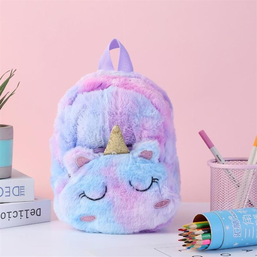 Yumuşak Peluş Okul Mochila Unicorn Sırt Çantası Sevimli Çocuk Oyuncak Toys Bag 3D Karikatür Hayvan Okul Çantası Öğrenci Çocuk Omuz Sırt Çantaları2777