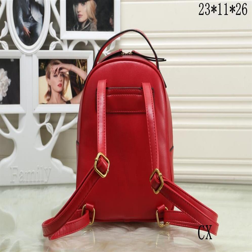 Discount Fashion Top Backpack Classic G Female Sac à dos PU Pu Leather Designer School Bag201W