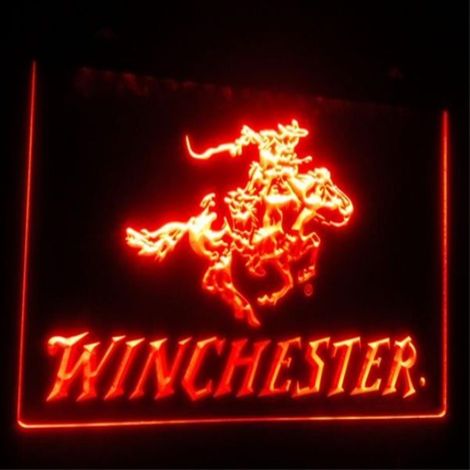 b107 Winchester Firearms Gun birra bar pub club segni 3d led luce al neon segno decorazioni la casa crafts306s