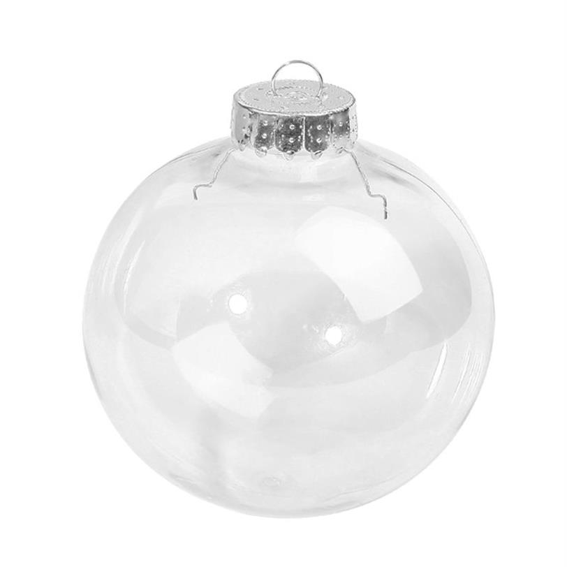 Boule de noël transparente incassable à peindre, bricolage, capuchon doré, disque en plastique, ornement, paquet de 100, 305a