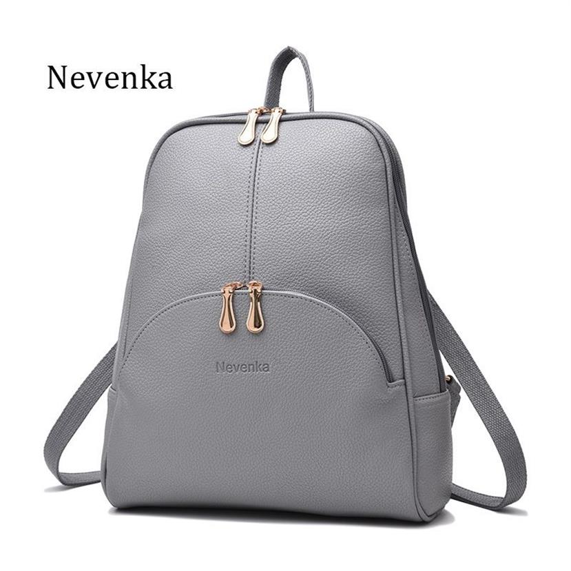 Nevenka Mini Rucksack Frauen Leicht Gewicht Daypacks Mädchen Fashion Rucksäcke Ladies Leder Schultasche Frauen grauer Rucksack Schwarz J19286K