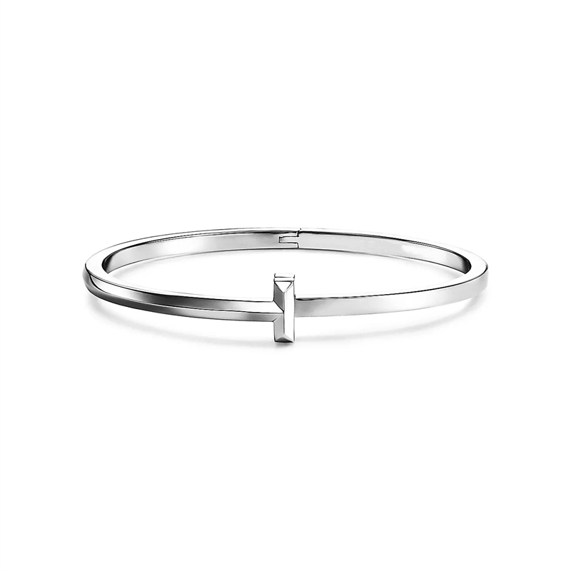 Le luxe européen et américain 18K vient de l'édition étroite classique populaire Smooth T1 Love Bracelet en argent 925 Bracelet de couple Cadeau d'anniversaire de mariage