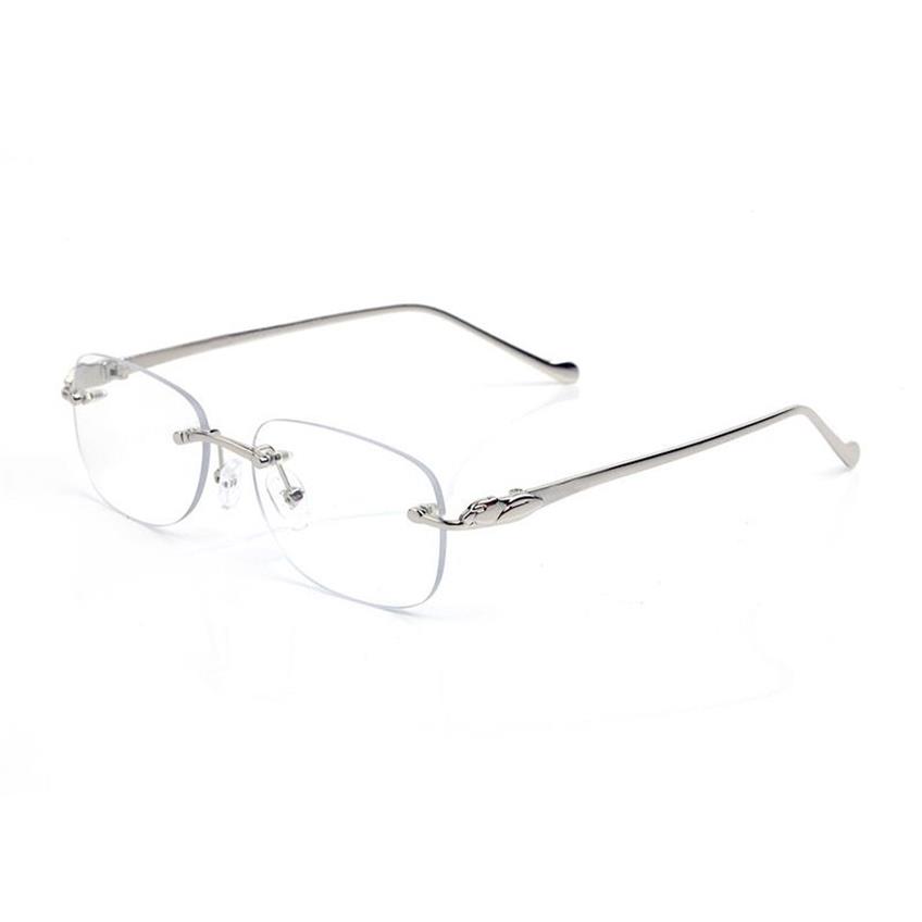 Solglasögon för kvinnor män vintage leopard kantfria krypskydd metall runda glasögon tillbehör oval ram utomhus clear läsning sim284v