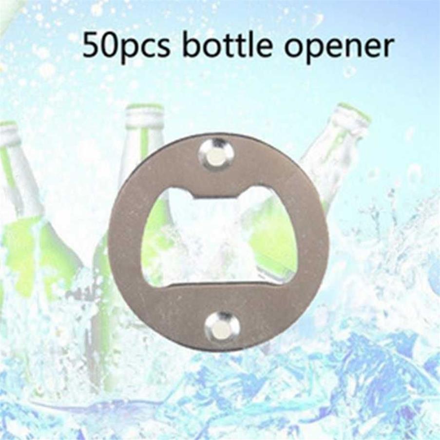 Ouvre-bouteille rond en métal poli solide, pièces d'insertion, pièce d'ouvre-bouteille avec trous fraisés X0803244l