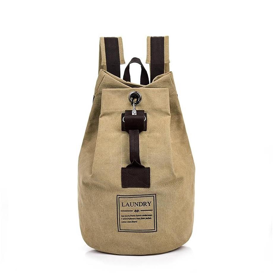 Ryggsäck manjianghong stor kapacitet justerbar axel rygg zip pocket card slot tangent shackle casual canvas bag293p