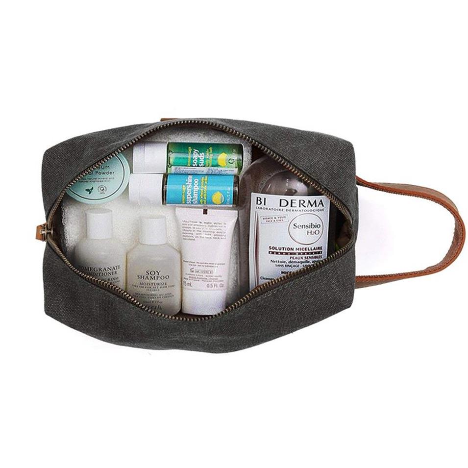 Borsa da toilette da uomo tela kit dopp da viaggio da viaggio da bagno rasatura doccia cosmetica organizzatore di trucco cosmetico Y200714207J