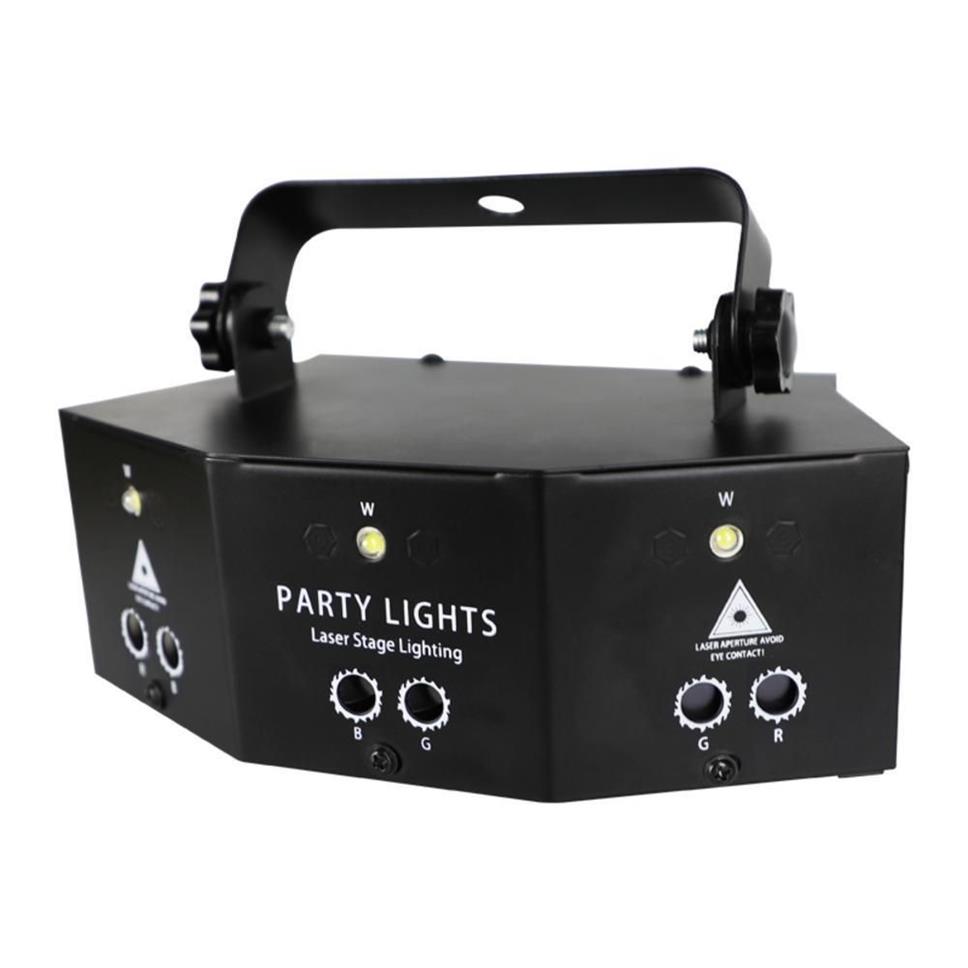 9-eye RGB Disco Dj Lamp DMX Remote Control Strobe Stage Light Halloween Christmas Bar Party Led Laser Projector Home Decor Y201006223g