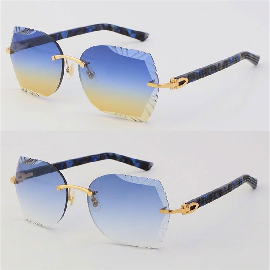 Fashion Diamond Cut Lens 3524012 Marbling Plank Solglasögon Högkvalitativa solglasögon för män Goggle Metal Sun Glasses Unisex C Decor257i