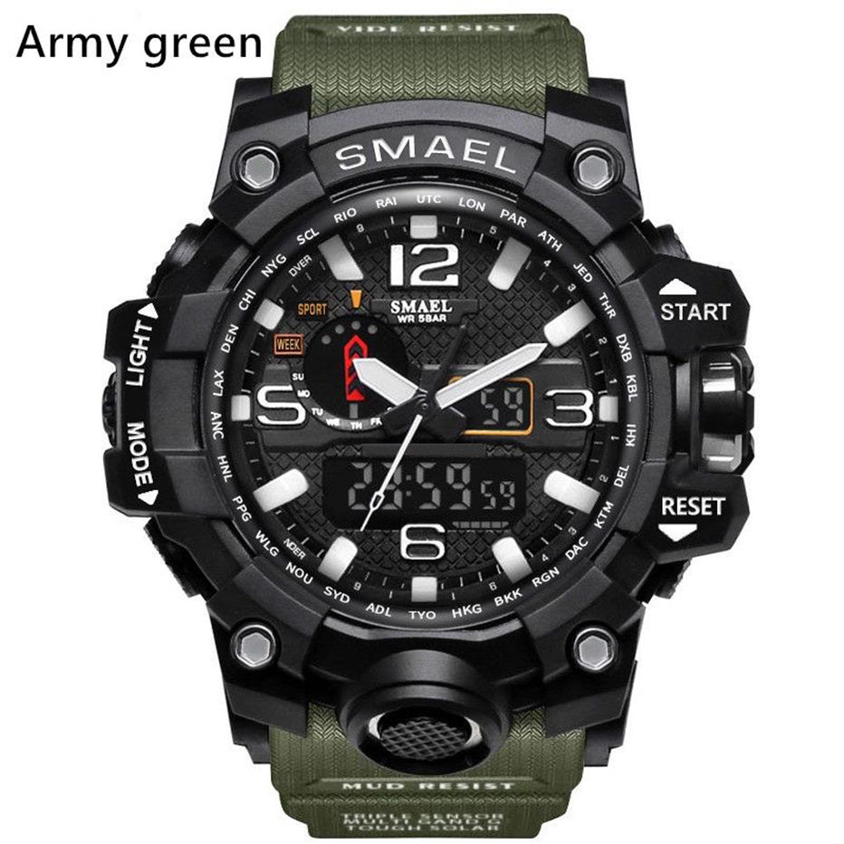 قادت الساعات الرياضية الجديدة Smael Relogio للرجال Chronograph Wristwatch Military Watch Digital Watch Goy Goy For Men Boy D235S