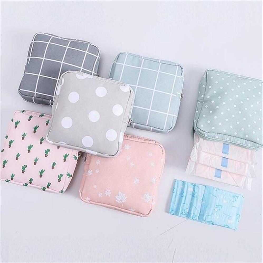 Women Girl Sanitary Pad Organizer Holder Servetten Thandduk Makeup Travel Påsar Lagring Fodral Pouch Diap Purse Cosmetic Zipper323y