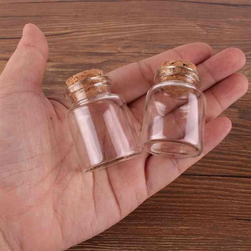 30 40 17mm 15 ml mini szklane butelki małe słoiki fiolki z korkiem na ślubne prezent 210330218p