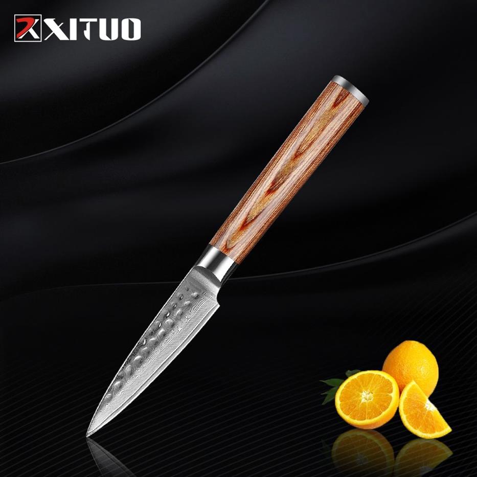 Xituo 3 5 Paring Lnife Kitchen LNife Professional 67 Warstwa Eamascus Parowanie owoców narzędzie do sztućców Pakwood Dropshipp172x