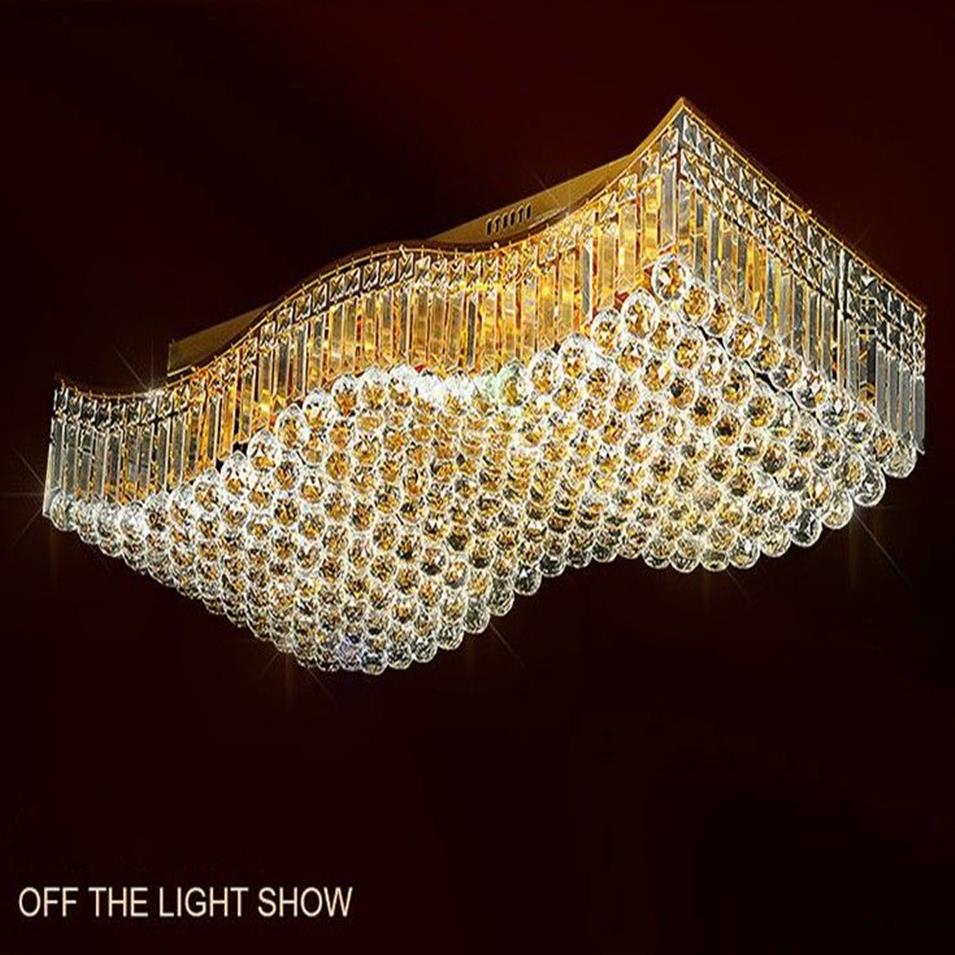 Lustre de cristal retangular luminária de teto simples fonte de luz LED design para sala LLFA276l