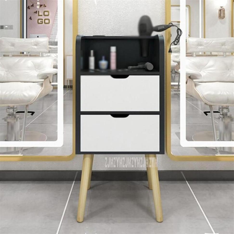 Hooks Simple Hair Salon Cabinet med 2 Big Drawer för Shop Beauty Mirror Side Solid Wood Ben Air Blower Tools Storage2720