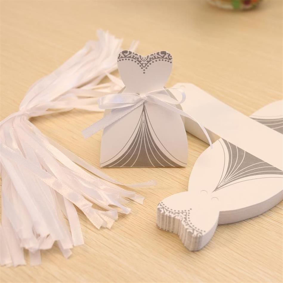Gift Wrap Bridal Bag Cases Groom Tuxedo Dress Gown Ribbon Wedding Favor Candy Box213h