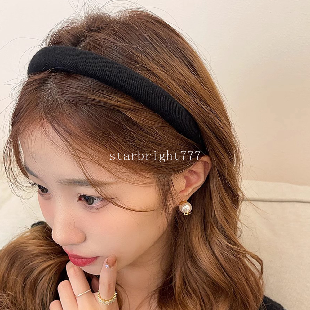 Koreaanse dunne hoofdband dikke spons haaraccessoires make-up antislip haarband hoge schedel top gewatteerde hoofd hoepel DIY vintage effen