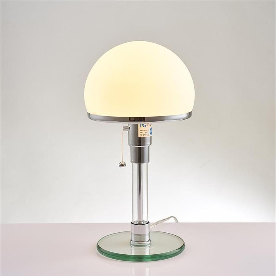 Lampada Bauhaus di design danese Lampada da comodino nordica camera da letto Tavolo a LED in vetro semplice lampade da scrivania soggiorno282S