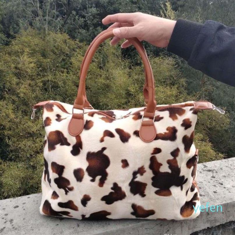 Sacs de voyage en peau de vache entière Sacs polochons léopard Fannal Sacs de sport de week-end imprimés de vache personnalisés DOM-1081405258d