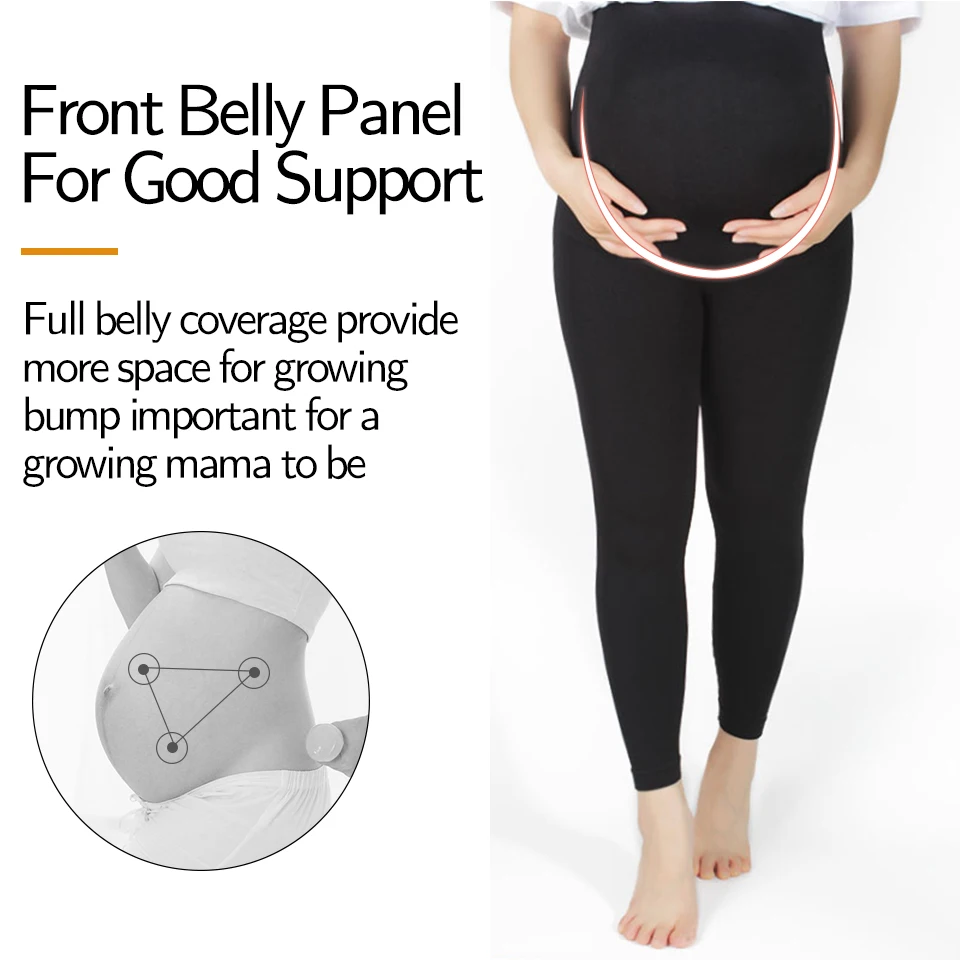 Эластичные брюки для беременных с высокой талией, обтягивающая одежда для беременных женщин, трикотажные леггинсы с поддержкой живота, утягивающие брюки