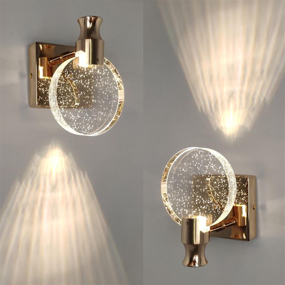 Creative Bubble Crystal Wall Lamps Minimalist Living Room Bedroom Bedside Wall Sconce Bathroom Mirror Front Wall Light Fixture170s