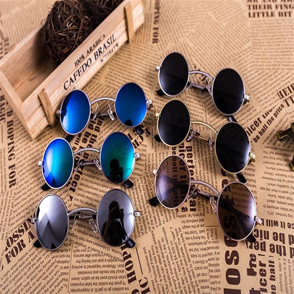 2017 Unique Design Gothic steampunk sunglasses Restore ancient ways round frame metal frame Men Women glasses female eyewear oculo271t