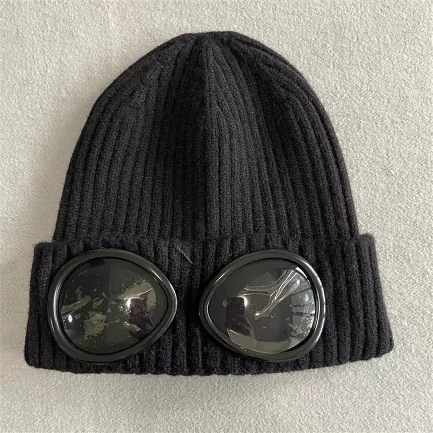 Goggle Beanie Men Hat Extra Fine Merino Wool Knitted Glasses Cap Winter Outdoor Retains Heat Unisex Hats Classic Black Grey314L