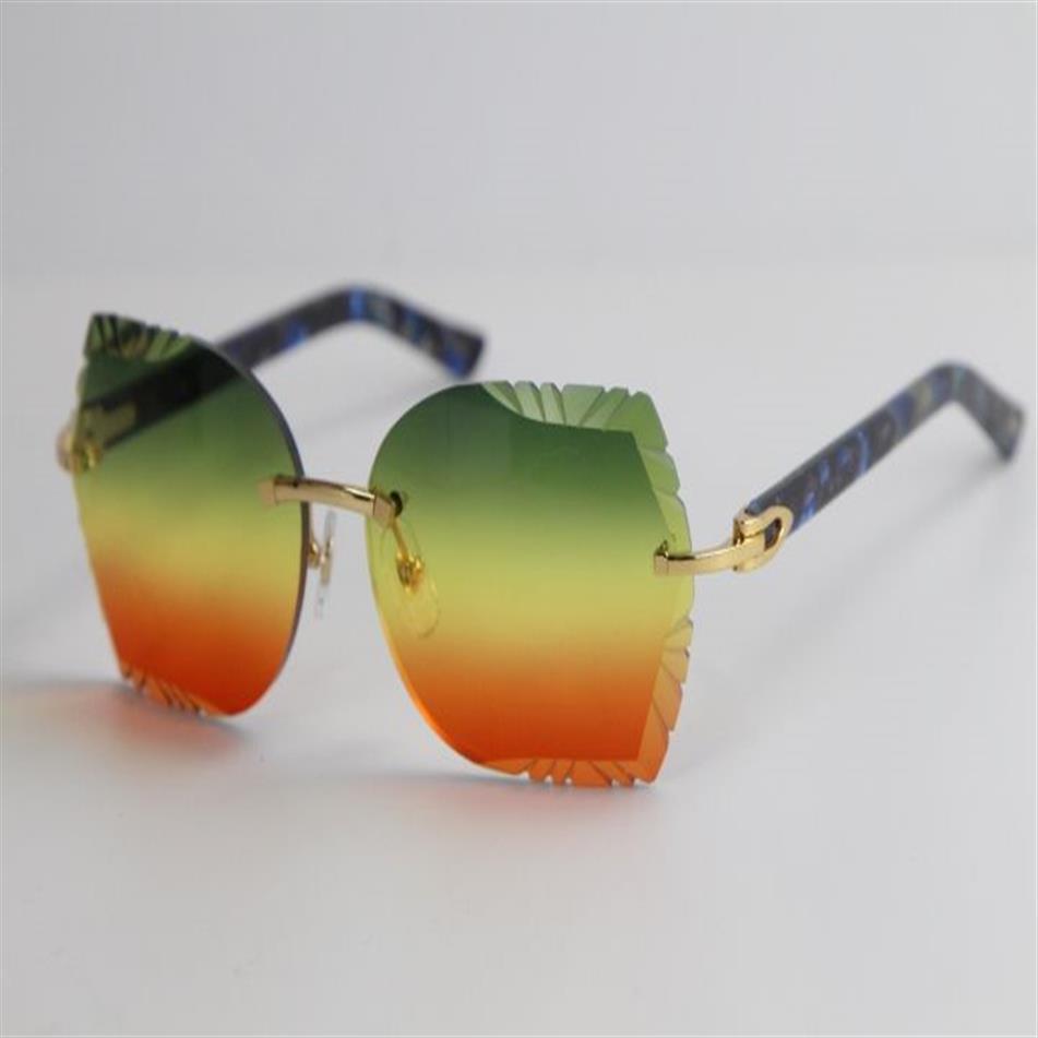 Randlose weiße Plank-Sonnenbrille, hochwertig, neue Mode, Vintage-Brille, Outdoor-Fahrbrille, Gravur, Linse 244 K